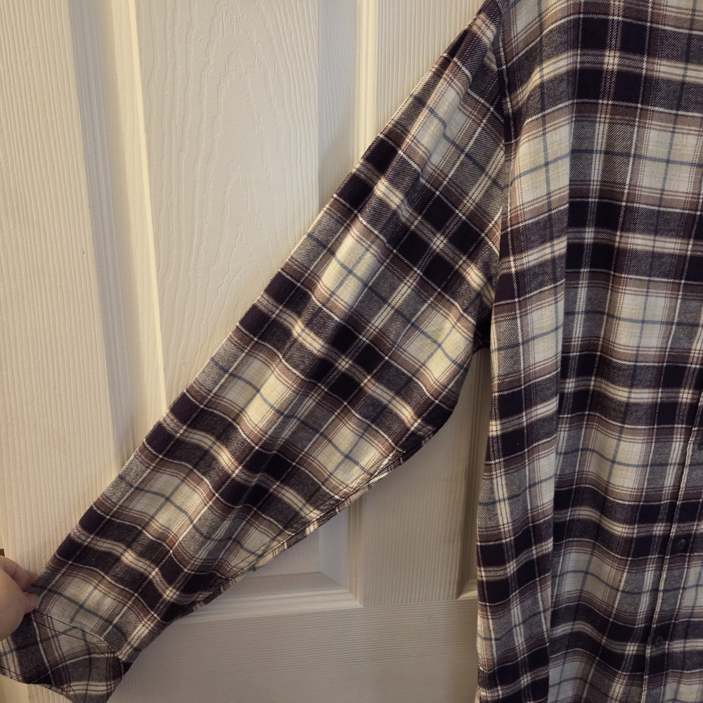 Quicksilver Shirt Mens XXL Purple Plaid Flannel 100% cotton Soft NWT casual - Picture 4 of 13